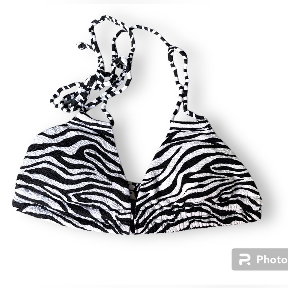 Time and Tru Zebra Bikini Swim Top